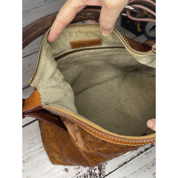 Dooney & Bourke Ostrich Leather Hobo Shoulder Bag GUC $348 - Picture 15 of 16